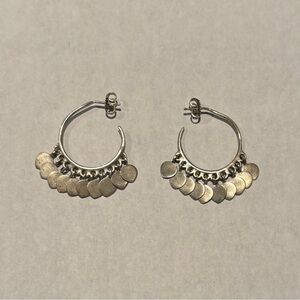 Me & Ro sterling sterling silver hoop earrings with lotus petals